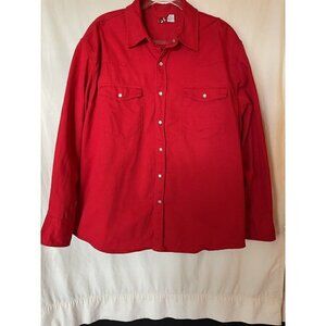 Vtg Y2K Weekendz Off Western Pearl Snap Button Heavy Cotton Shirt Large
